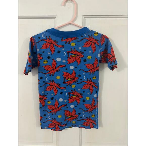 Hanna Andersson Short John Set Blue with Red Dragons Size 5 - Picture 4 of 6